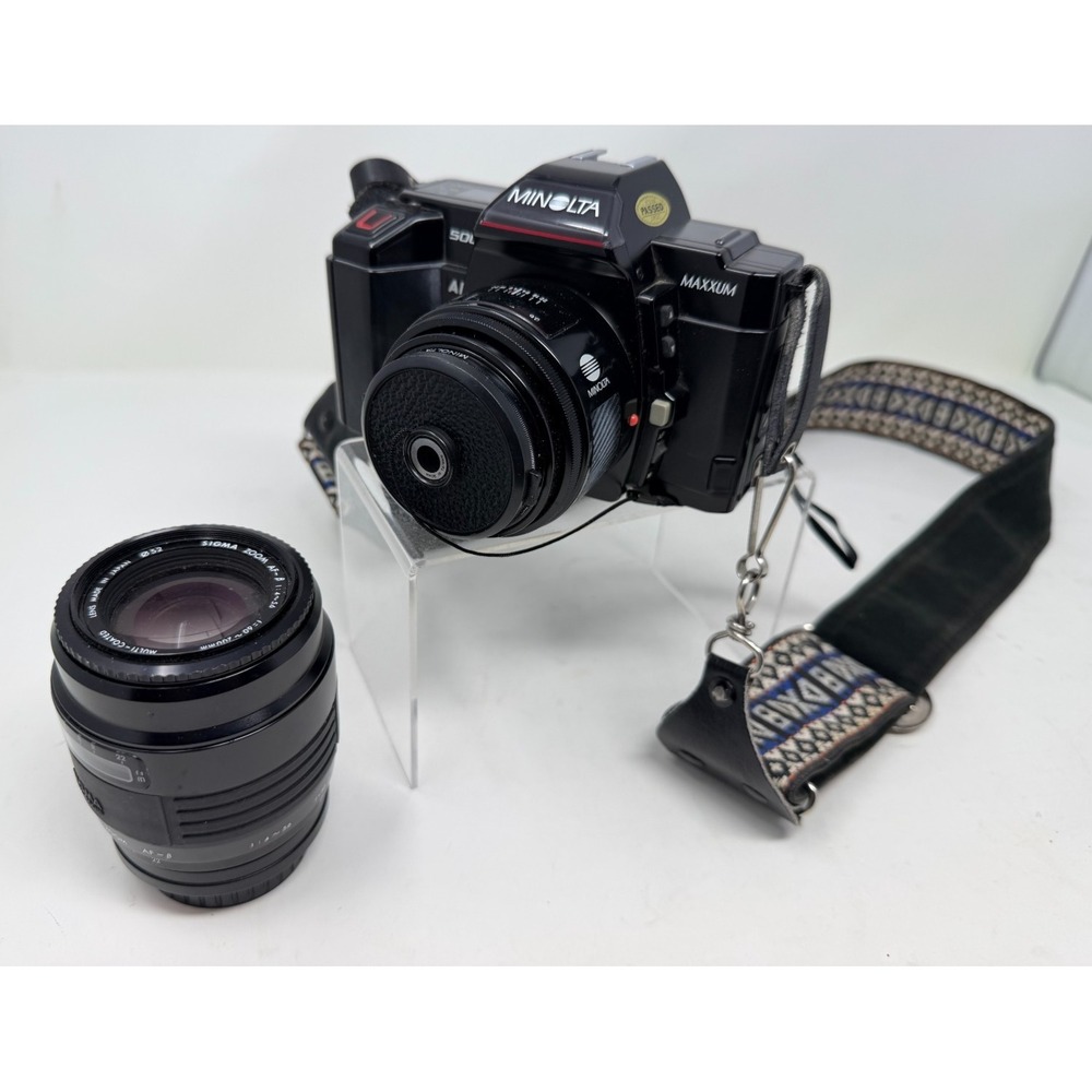 Minolta Maxxum 5000 AF 35mm Film Camera 50mm 1.7 Sigma 60-200 Tested